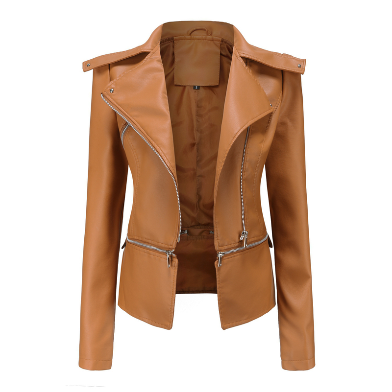 Women's Clothing Leather Jacket With Detachable Hem Fashion Casual Jacket_autovado.com