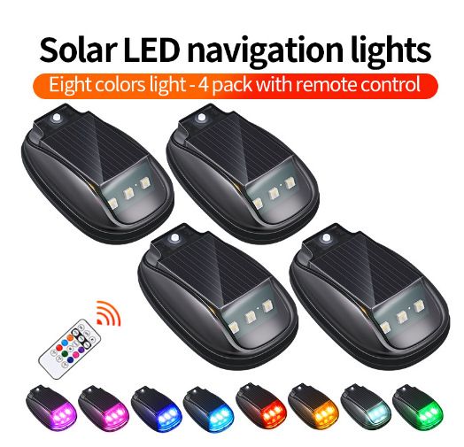Solar Car LED Flashing Color Roof Mouse Modification No Wiring Remote Control Anti-Collision Warning Light_autovado.com