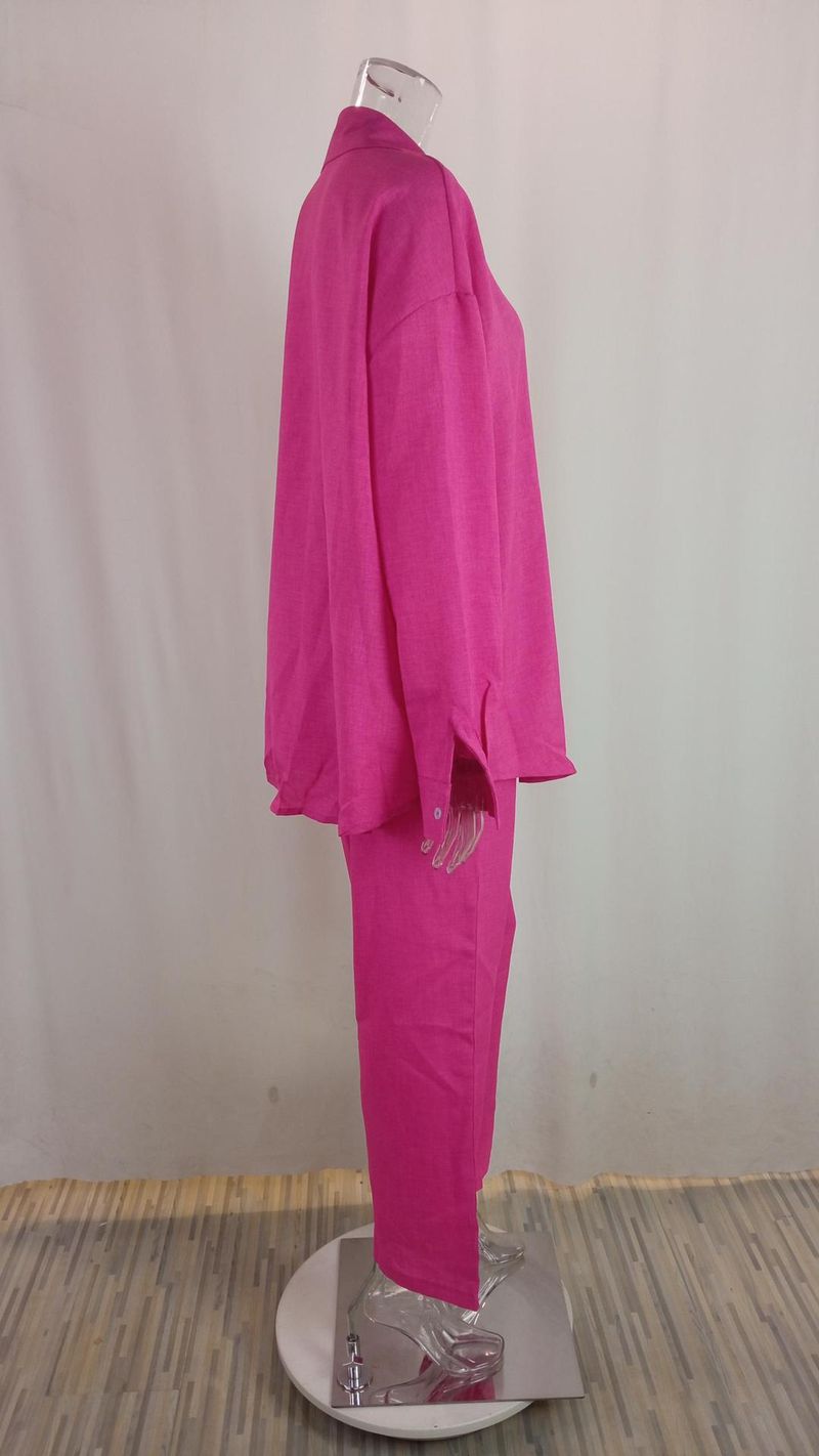 Temperament Lapel Long-sleeved Shirt Lace-up Pants Fashion Casual Suit_autovado.com
