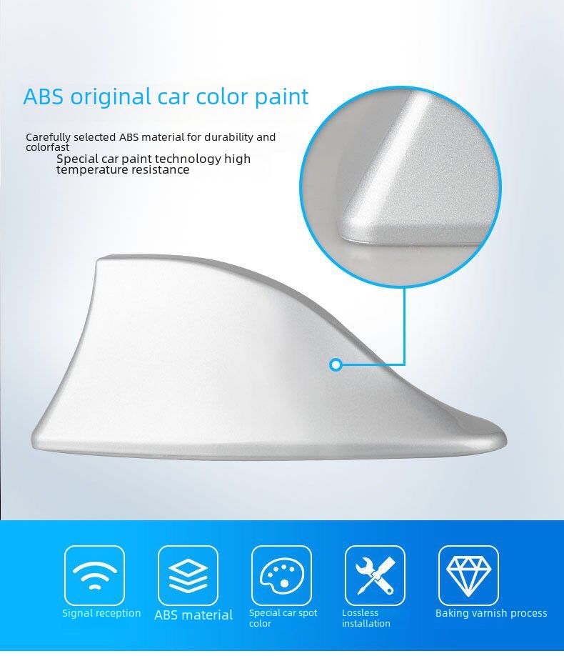 Car decoration shark-fin antenna with signal radio roof pasted tail fin modification free of drilling_autovado.com