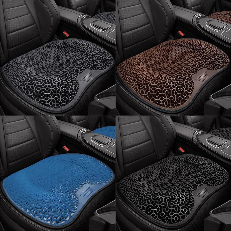 Summer Lumbar Support Honeycomb Gel Ice Thread Seat Backrest Ventilation Breathable Car Cushion Accessories_autovado.com