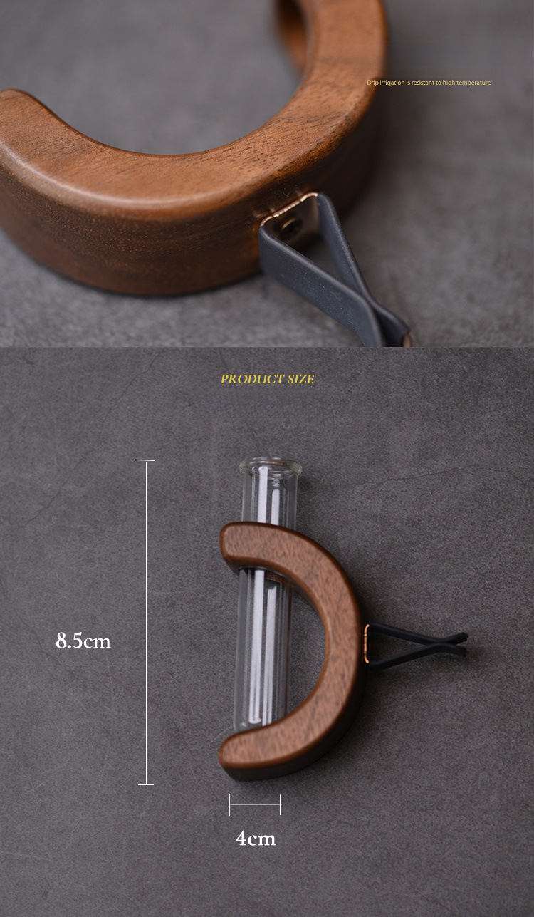 Car air outlet special car mounted vase center console hydroponic flower holder interior decoration solid wood ornament_autovado.com