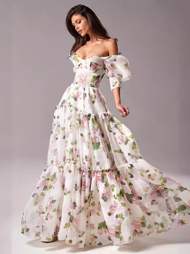 Women's Clothing fashionable organza fairy like long temperament evening dress _autovado.com