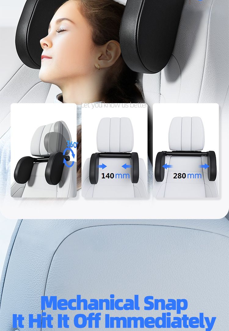 Seat Headrests Interior Accessories Side Rests 45D Memory Foam Car Universal Sleep Neck Pillow_autovado.com