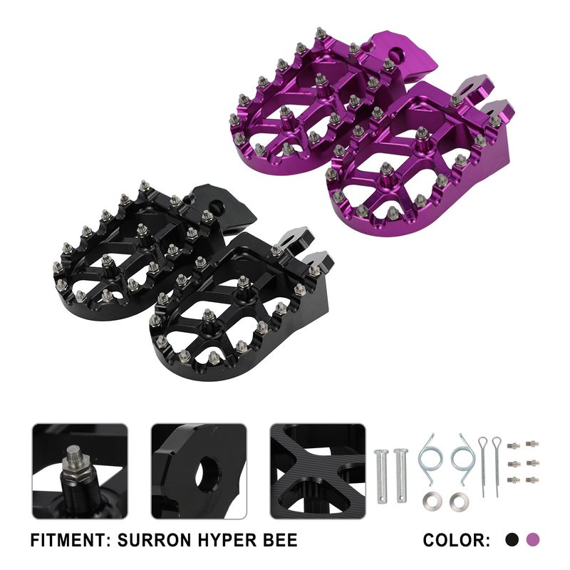 Motorcycle Foot Pegs - Non-Slip Aluminum Alloy Replacement Pedals For Enhanced Grip & Comfort (16x15.5x8cm, Black)_autovado.com