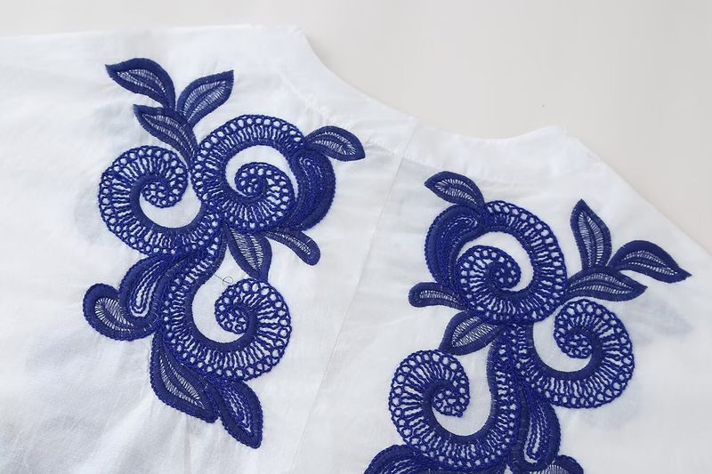 Women's ClothingFashion Contrast Embroidered Shirt + Skirt Set Women_autovado.com