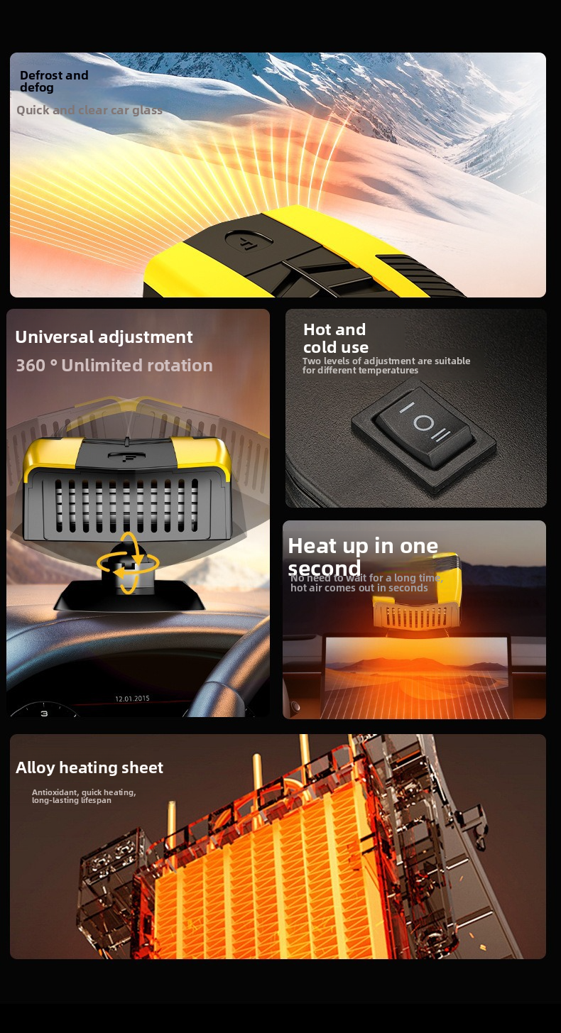 Zhongheng New 12V Electric Dual-use Heating Cooling Car Defrosting And Defogging Heater_autovado.com