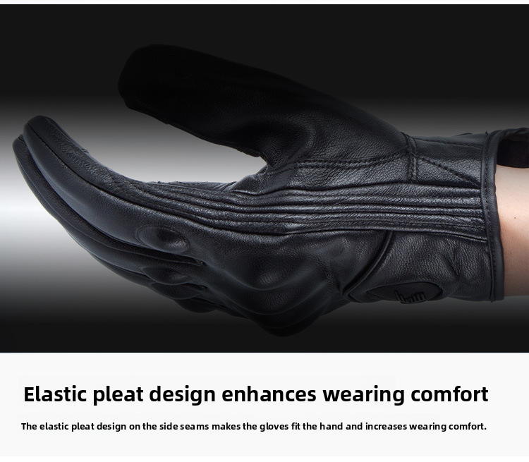 Motorcycle Genuine Leather Gloves Autumn Winter Men Women Sheepskin Protective Anti-Slip Outdoor Motorbike Riding_autovado.com