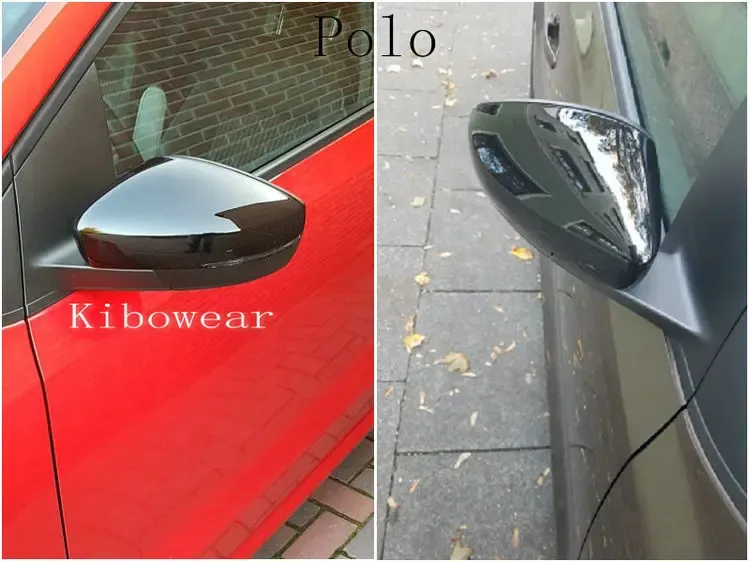 Glossy Black Side Wing Mirror Cover for VW Polo 6R 6C MK5 V 2009 2013 2014 2016 2017 2015 with indicator model_autovado.com