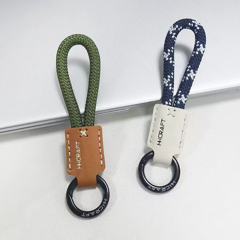 Handmade Genuine Leather Keychain Men's Personalized Lanyard Anti Lost Connection Buckle Key Ring Accessories Chain Car Pendant High End_autovado.com