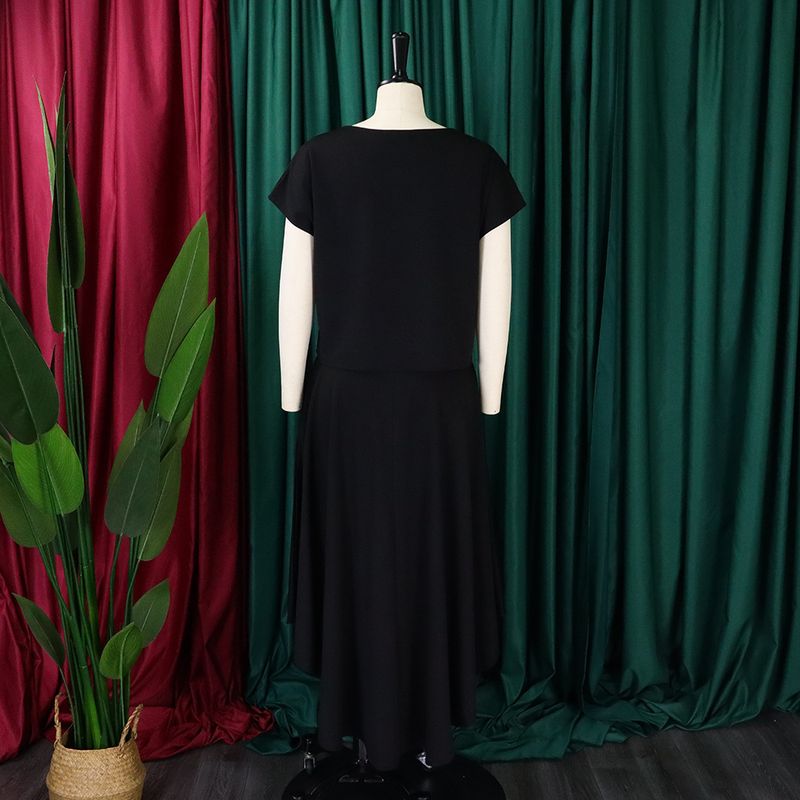 Women's Clothing plus size women's clothing 2023 new fashion temperament casual tops big swing skirt suit_autovado.com