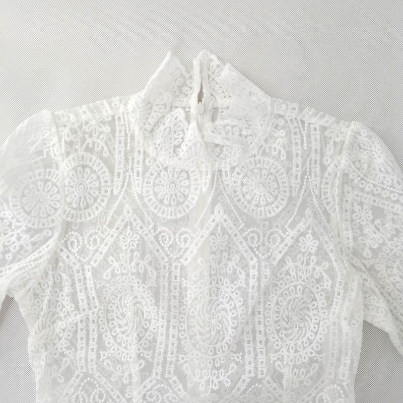 Women's Clothing women's lace embroidery trumpet sleeve dress hot selling slim banquet evening dress _autovado.com