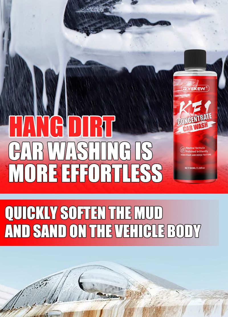 Ryekew Powerful Stain Removal Concentrated High Foam Liquid Original Car Wash Water Wax Coating Paint Surface Cleaner_autovado.com