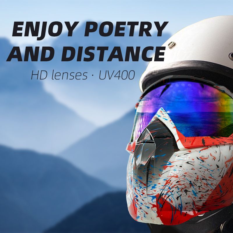 NAFEIB Multi-Purpose Sports Goggles With Interchangeable Lenses - Windproof UV Protection Anti-Glare Mask For Cycling Skiing Outdoor Activities_autovado.com