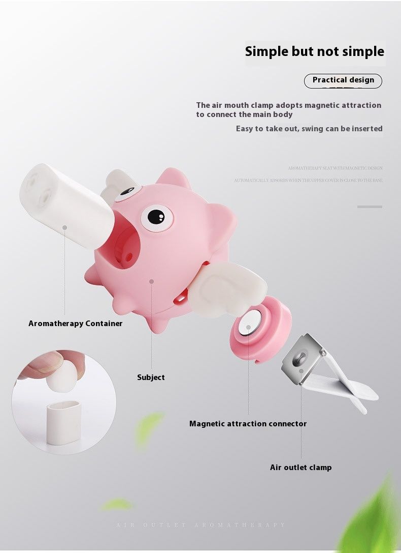 New Perfume Flying Pig Air Outlet Perfume Flying Pig Creative Perfume Car Air Outlet Fragrance Car Cartoon Piglet Accessories_autovado.com