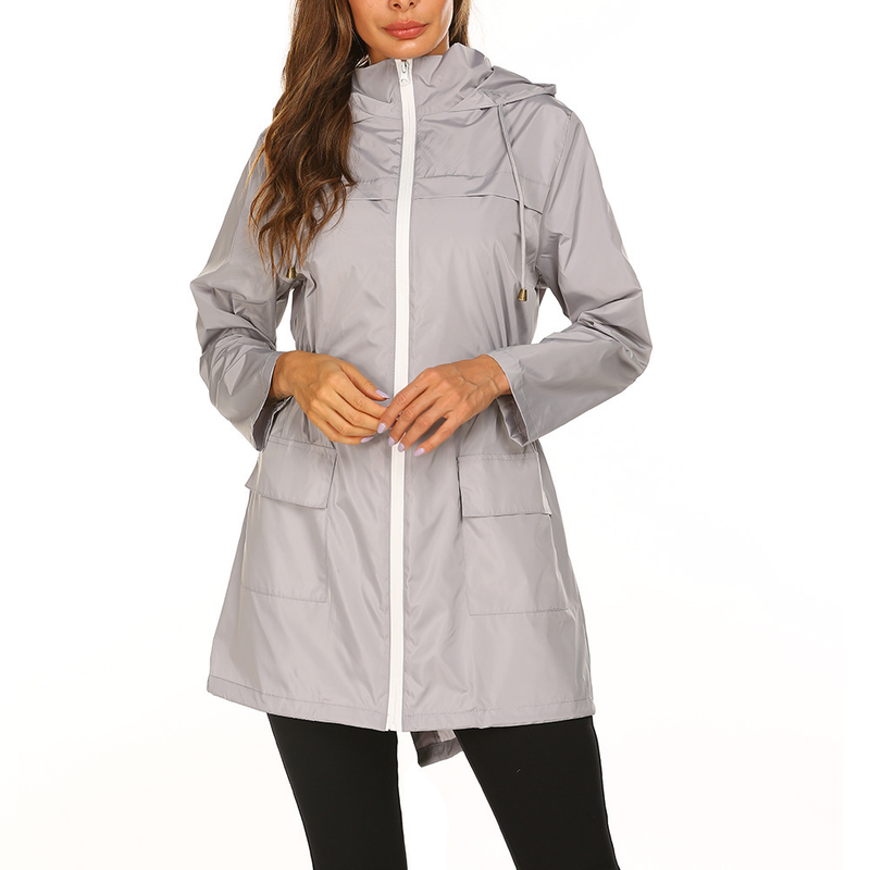 Women's New Outdoor Jacket Waist Hooded Lightweight Rainproof Clothing Raincoat Jacket Ready in Stock_autovado.com