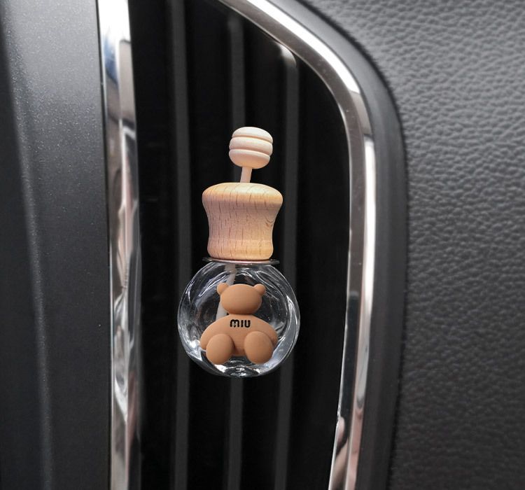 Cartoon milk tea car perfume bottle empty bottle Internet celebrity car air outlet aromatherapy clip ins decoration decoration supplies_autovado.com