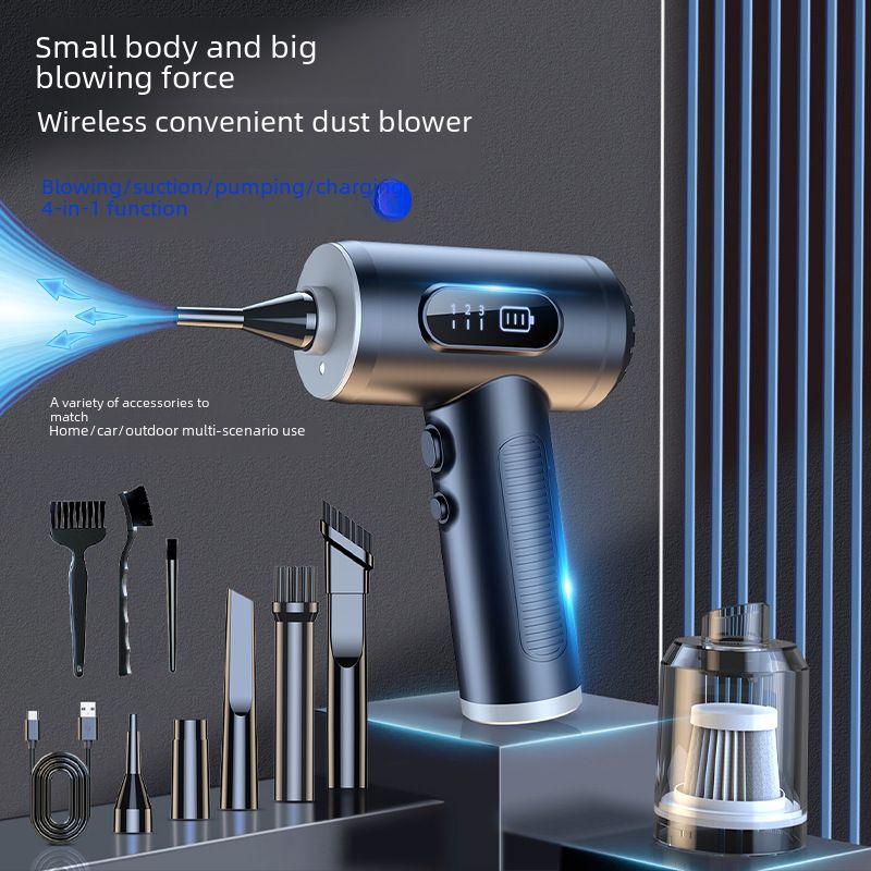 New dust blower blowing and suction integrated handheld high power 50000RPM portable vacuum cleaner for car with digital display_autovado.com
