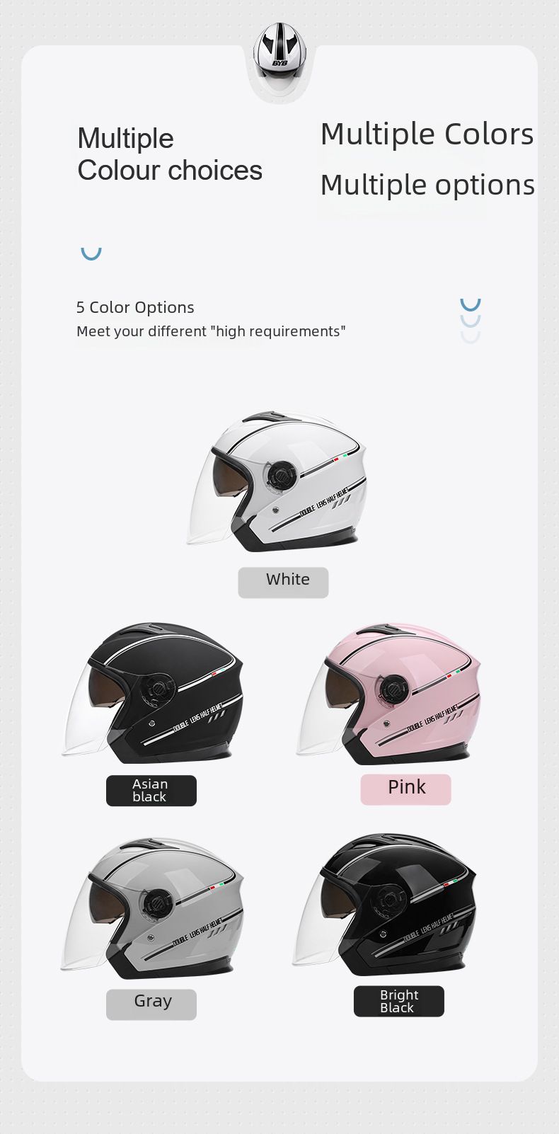 Scooter helmet Motorcycle helmet Men's and women's ventilated double mirror half helmet Motorcycle helmet Cycling helmet_autovado.com