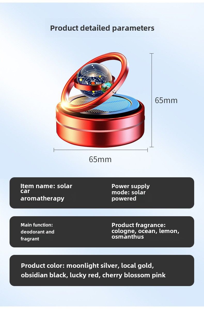 Cross-border in stock wholesale solar car aromatherapy car perfume double ring rotating decoration car air freshener_autovado.com