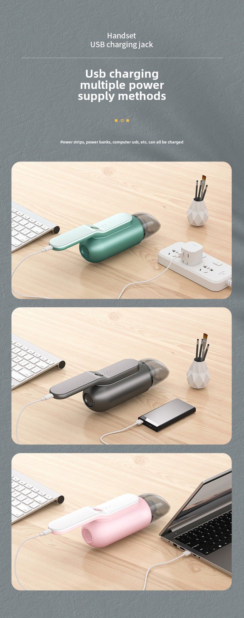 Car vacuum cleaner wireless charging handheld mini car home pet multi-functional portable large suction vacuum cleaner_autovado.com