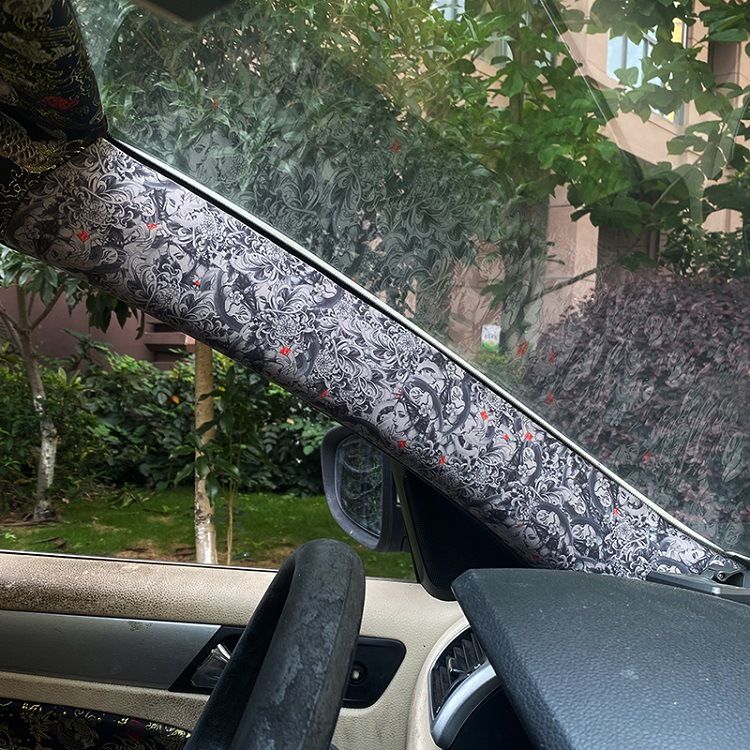 AB Pillar Self-adhesive Back Adhesive Tattoo Flower Arm Personalized Hand-painted Beauty Color Change And Interior_autovado.com