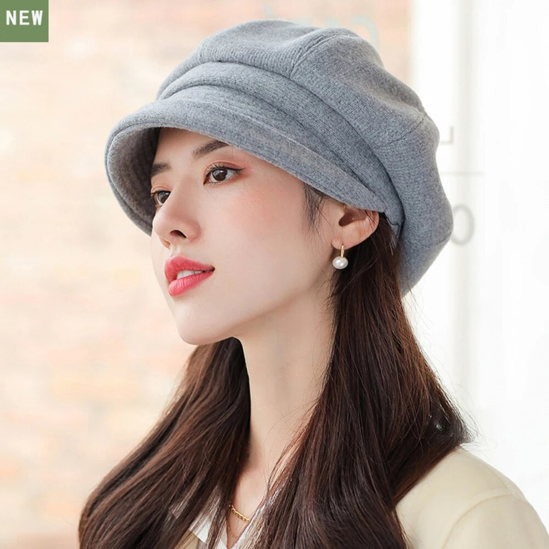 Hot Sale HT4270 Berets Women Solid Plain Autumn Winter Ladies Vintage Artist Painter Beret Hat Female Roll Brim Octagonal Cap_autovado.com