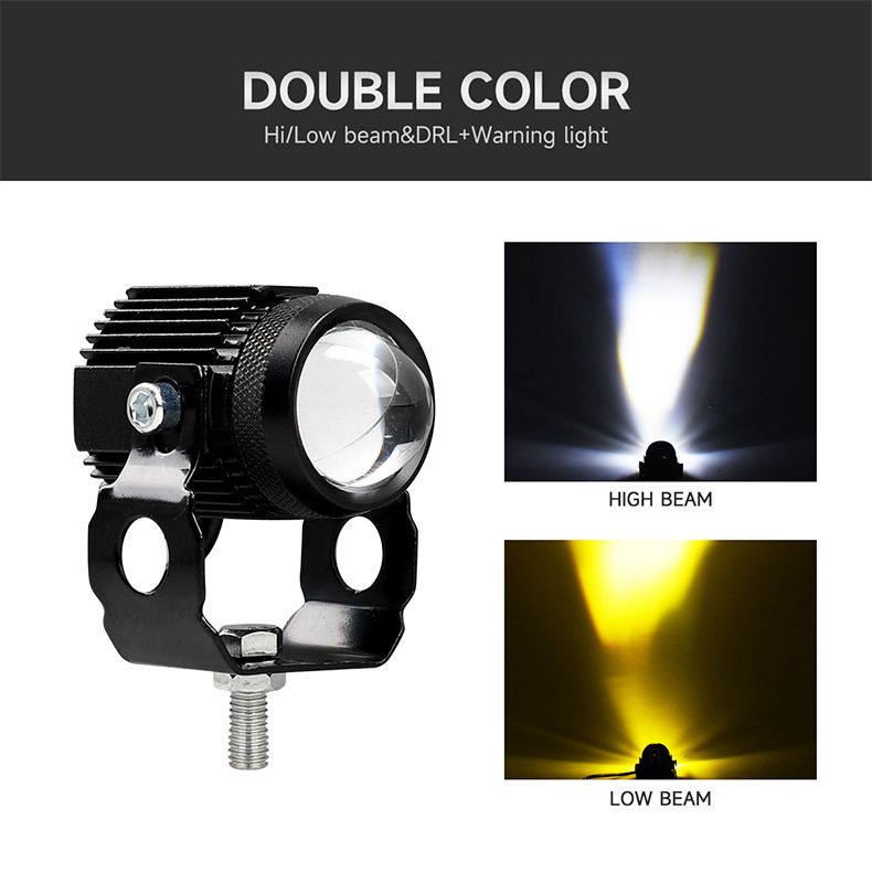 LED motorcycle headlights near and far two-color light strong flash headlights_autovado.com