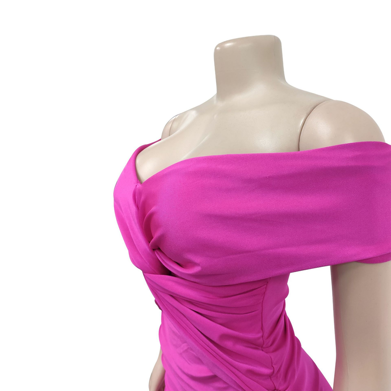 Women's solid color pleated sleeveless long skirt tube top dress_autovado.com
