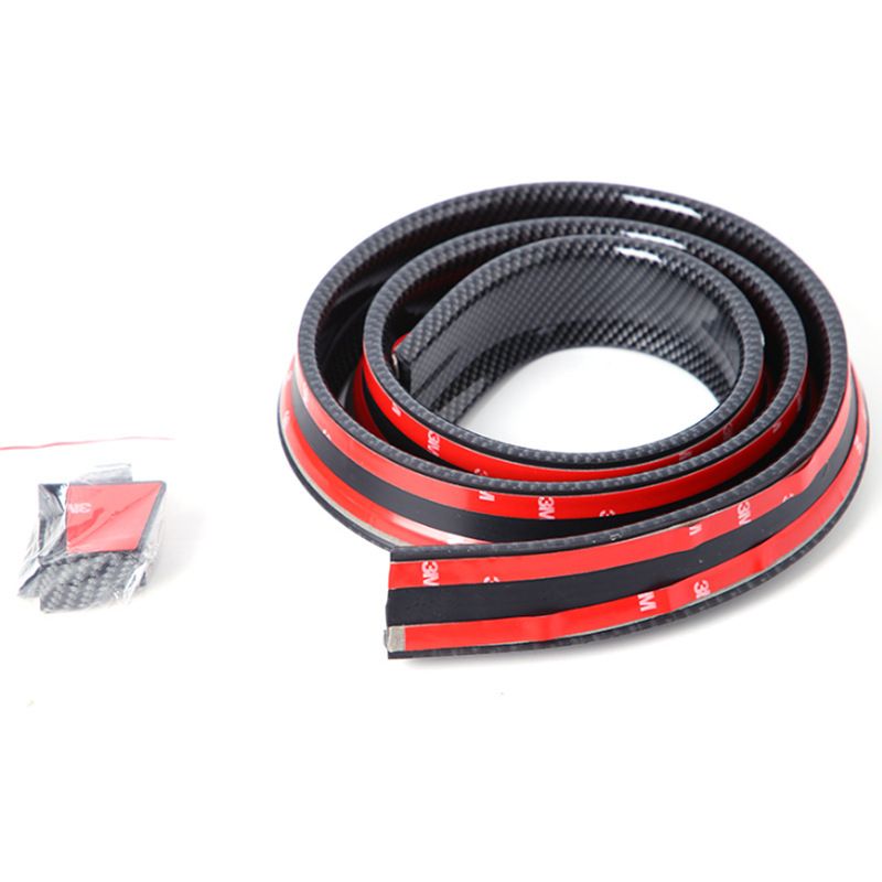 Car 3D Pattern Rubber Spoiler No Drilling Required Universal Carbon Fiber Diffuser Anti-Collision Strip_autovado.com