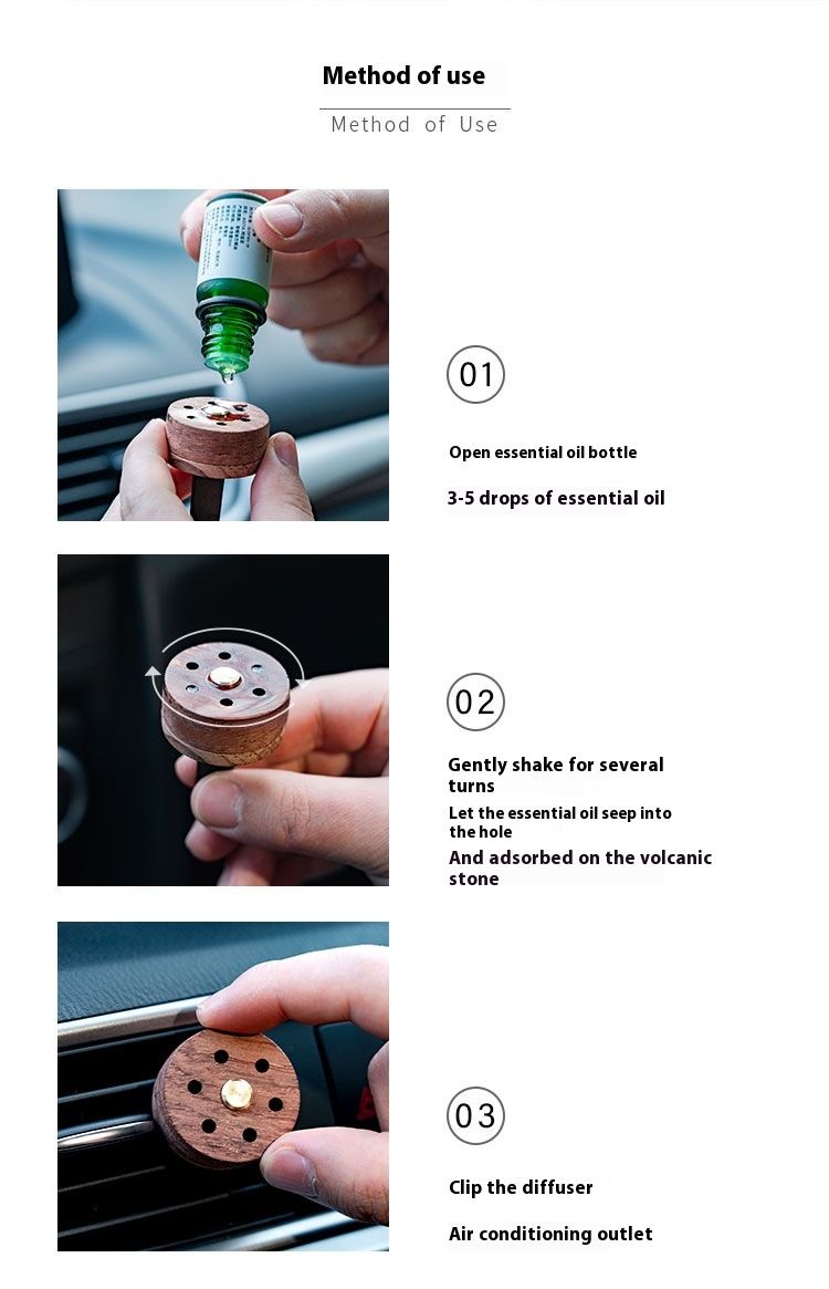 New Perfume Solid Wood Vehicle Mounted Air Outlet Diffuser Creative Car Fragrance Essential Oil Fragrance Folder Essential Oil Fragrance Stone_autovado.com