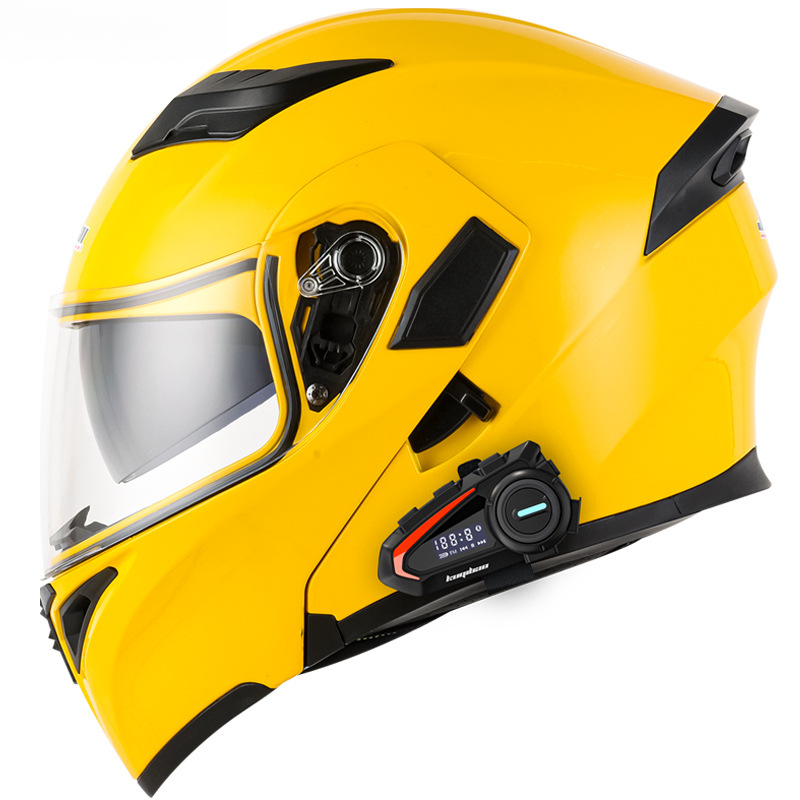 Coolqi Bao Anti-Fog Dual Lens Open Face Motorcycle Bluetooth Helmet Long Battery Life With Display Screen Suitable For_autovado.com