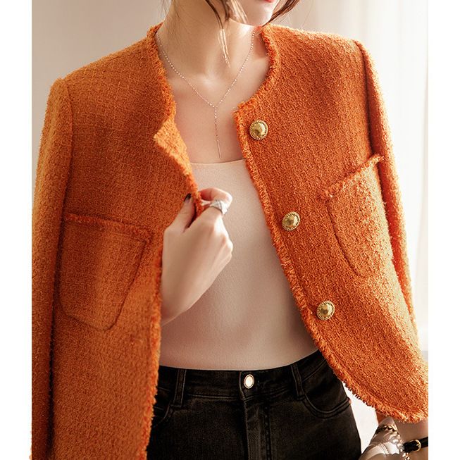 Women's Clothing Early spring fashion colors wool jacket tweed jacket _autovado.com