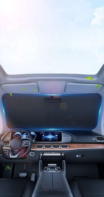 New Front Windshield Sunscreen, Heat Insulation, Foldable Sunshade, Summer Car Laser Sunshade_autovado.com