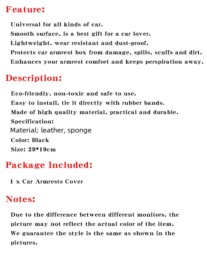 General Motors Armrest Pad Cover Central Console PU Leather Protective Pad Four Seasons General Armrest Box Pad Cross-border Car Products_autovado.com