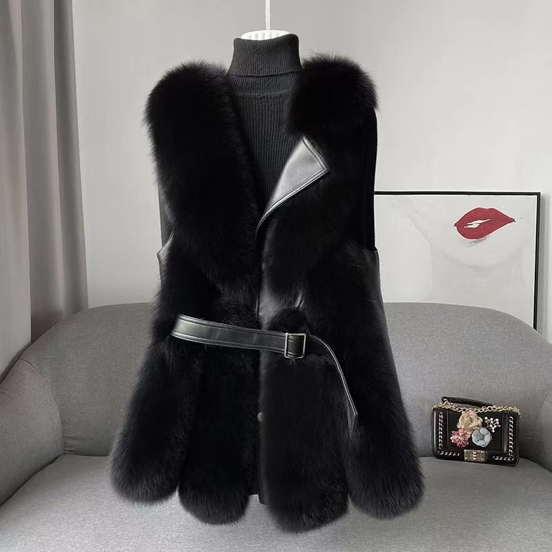 Women's imitation fox fur vest fashion coat_autovado.com