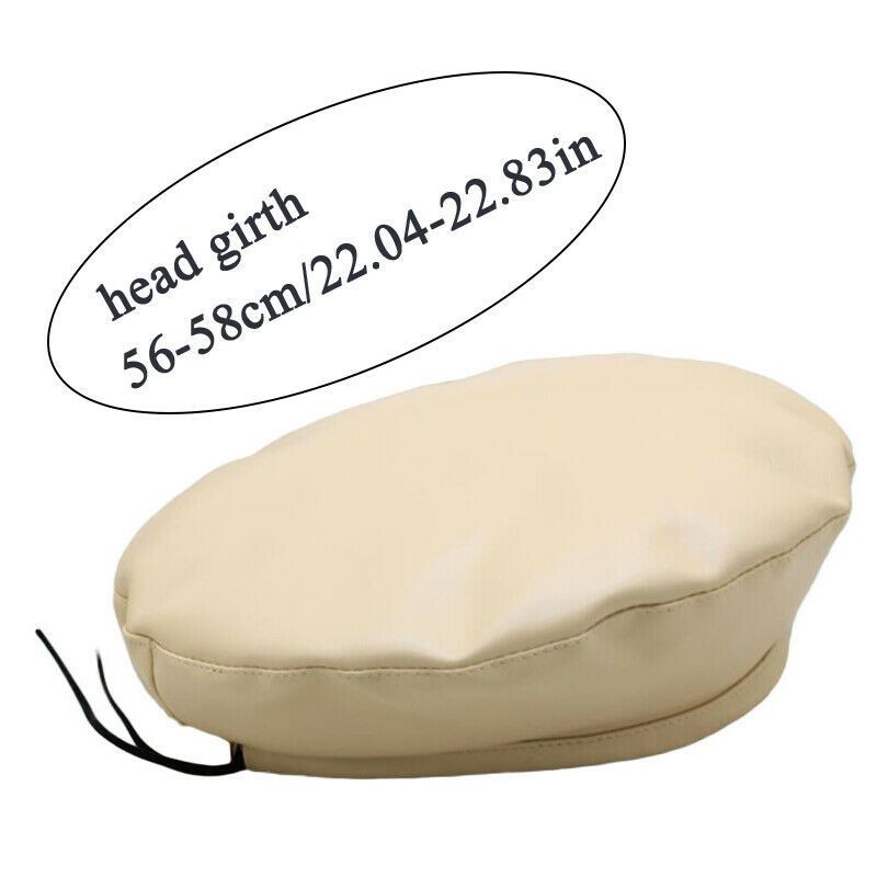 Hot Sale Vintage Women Solid PU Leather Beret French Artist Warm Beanie High Fashion Winter Ski Cap Lady All-Match Hat_autovado.com
