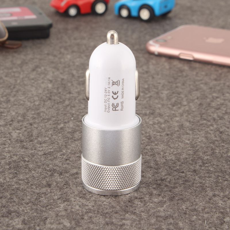 Small Steel Cannon Metal Dual USB Aluminum Alloy Charging 2.1A Tablet Smartphone Car Charger_autovado.com