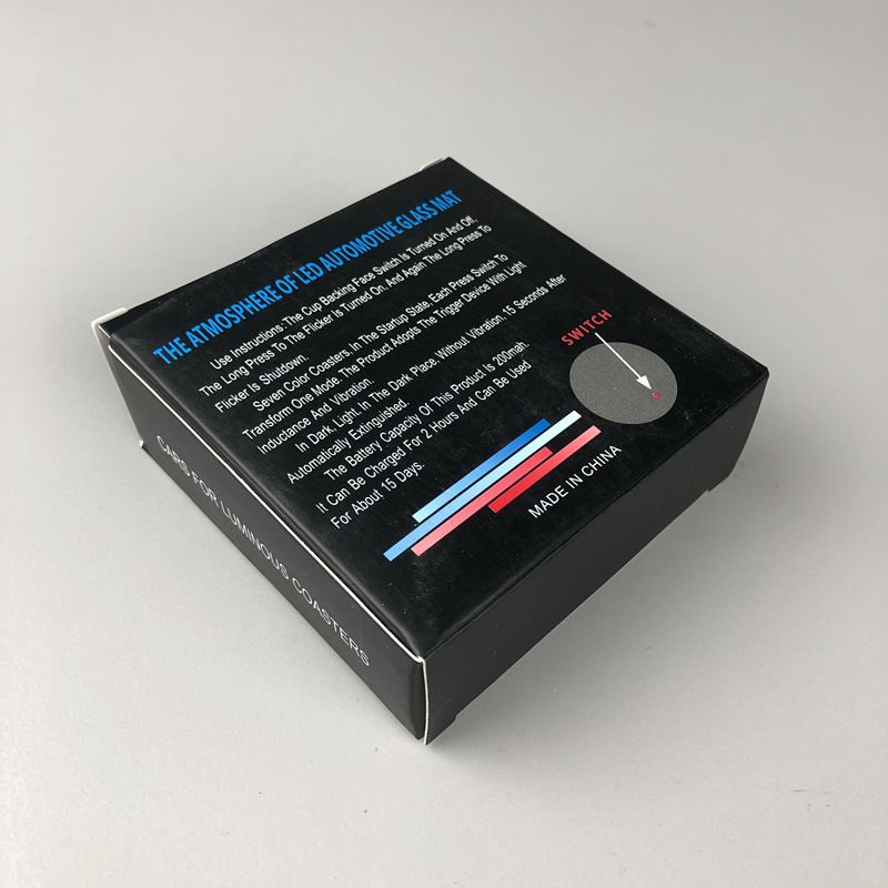 Automotive LED Luminous Water Mat Pattern Can Be Modified With Acrylic Car Cup Slot Ambient Light 68MM Diameter Seven_autovado.com