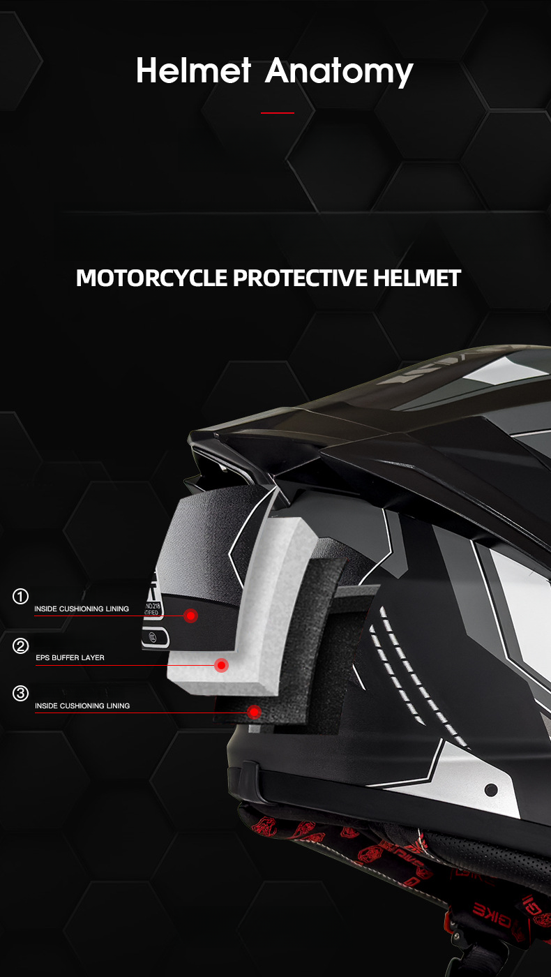 Cycling With Dual Lenses Men Women, Large Tail Wing, 3C Motorcycle Riding, Cool And Personalized Safety Full Helmet For_autovado.com
