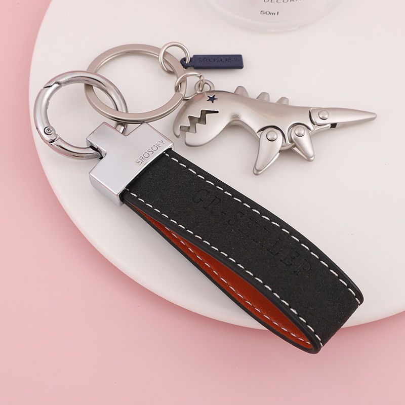 Suede Keychain Internet Celebrity Little Dinosaur Pendant Cute Cartoon Car Key Chain Pendant Creative Gift For Women_autovado.com
