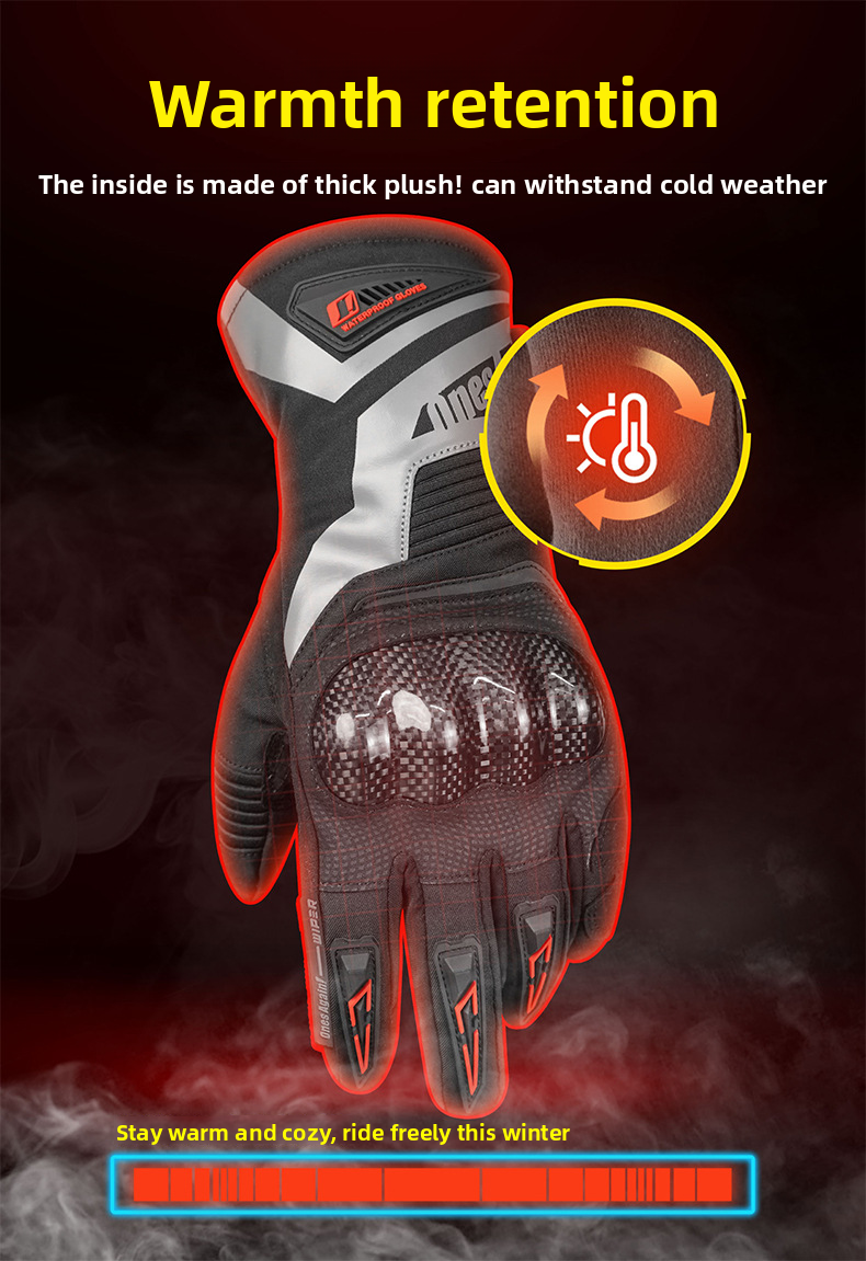 OnesAgain Motorcycle Winter Riding Gloves Men Long Waterproof Windproof Warm Women Rider Motorbike Anti-drop_autovado.com