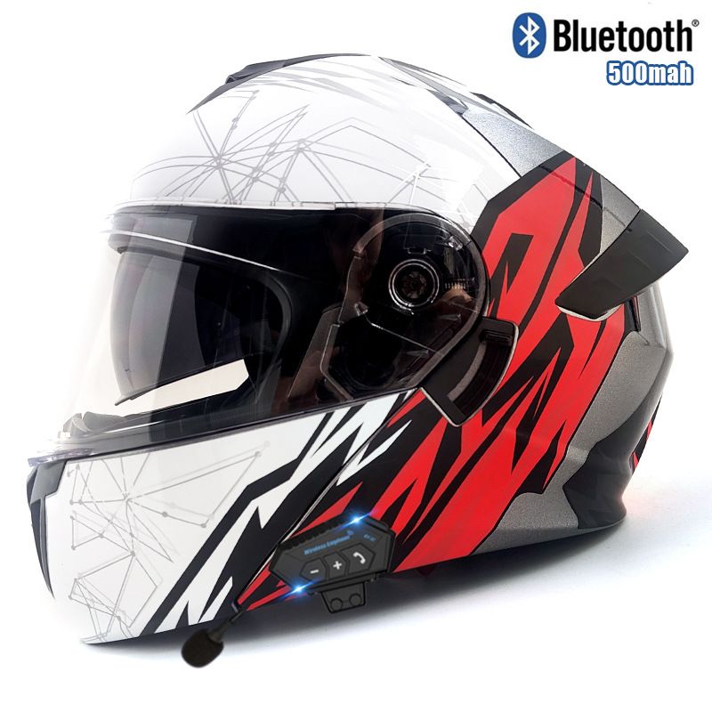 DOT & 3C Certified Modular Motorcycle Helmet – Flip-Up Full Face Helmet With Bluetooth, Dual Visor & Adjustable Ventilation For Men/Women_autovado.com