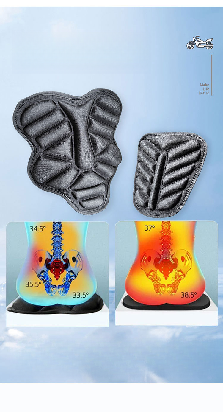 Double seater 3D shock-absorbing and breathable electric vehicle cushion, all season universal motorcycle seat cushion_autovado.com