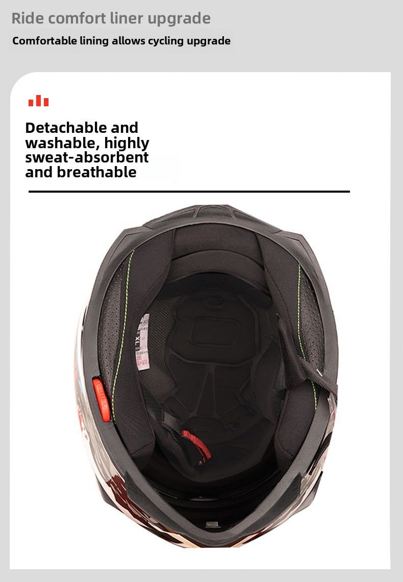 Jiekai Motorcycle Helmet Men's and Women's Full Helmet Covering Cool Four Seasons Motorcycle Racing Safety (Foreign Trade)_autovado.com