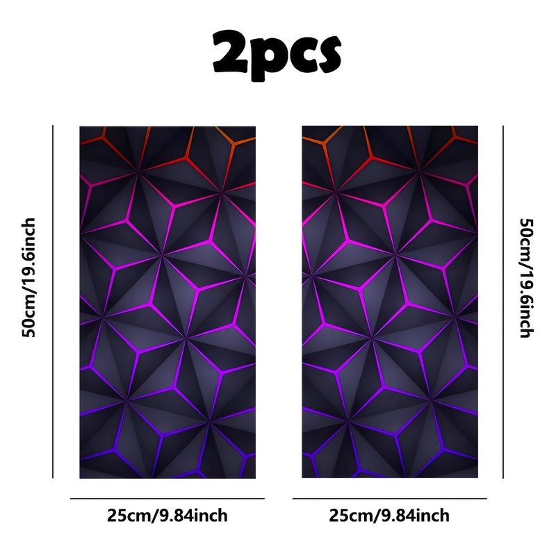 Geometric Square Car Center Column Window Trim Anti-Scratch Personalized Creative Decorative Sticker Protective Film_autovado.com