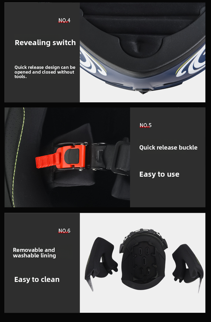 Coolqi Bao Anti-Fog Dual Lens Open Face Motorcycle Bluetooth Helmet Long Battery Life With Display Screen Suitable For_autovado.com