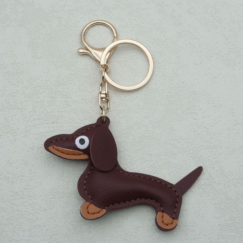 Dachshund Pendant Cute Diy Lanyard Leather Puppy Bag Pendant Schnauzer Couple Car Pendant_autovado.com