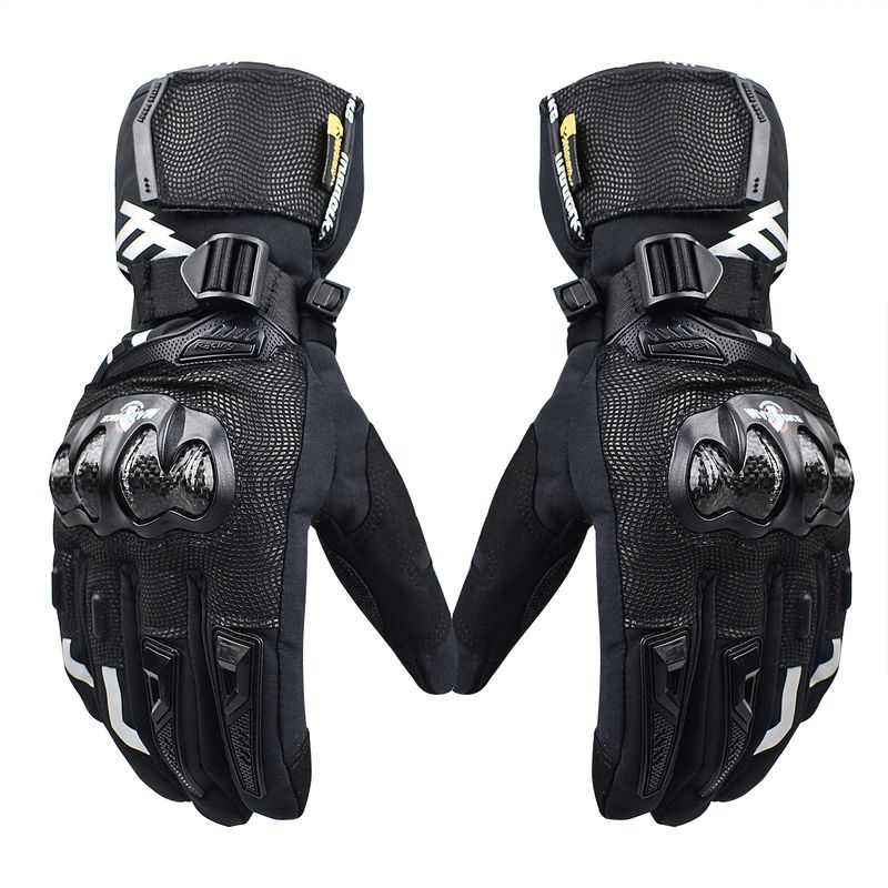 MADBIKE Winter Motorcycle Touchscreen Waterproof Drop-proof Warm Riding Off-road Thickened Long Carbon Fiber Gloves_autovado.com