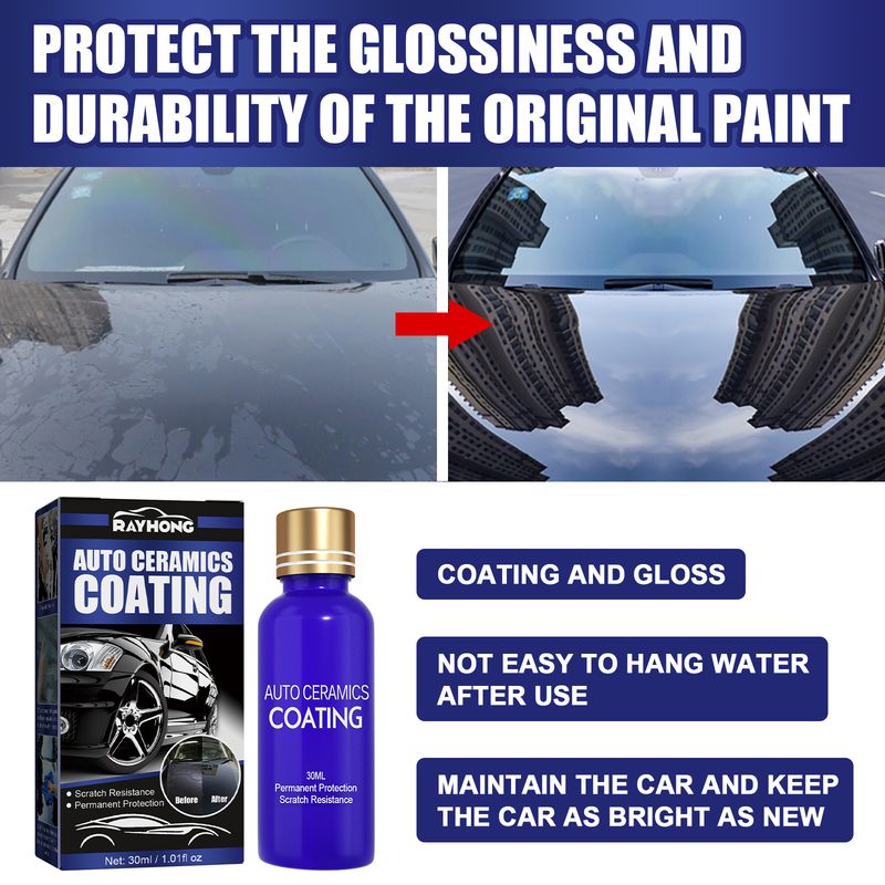 Rayhong 3pcs/set Auto Ceramics Coating, Clean Decontamination Waterproof Dustproof Scratch Repair Paint Maintenance Renovation Coating Solution_autovado.com